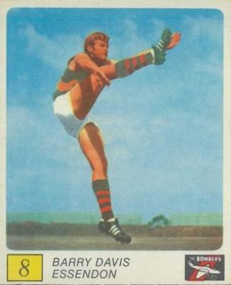 1970 Kellogg's VFL Footballers In Action #8 Barry Davis Front